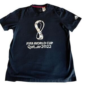 Adidas Fifa World Cup Qatar 2022 Graphic Tee Black- Size Large
